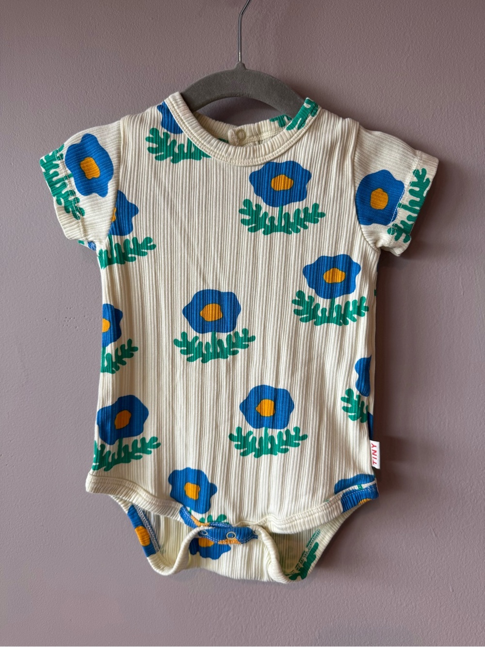 Tinycottons NWOT Ribbed Soft Stretch Flower Bodysuit Size 6 Months